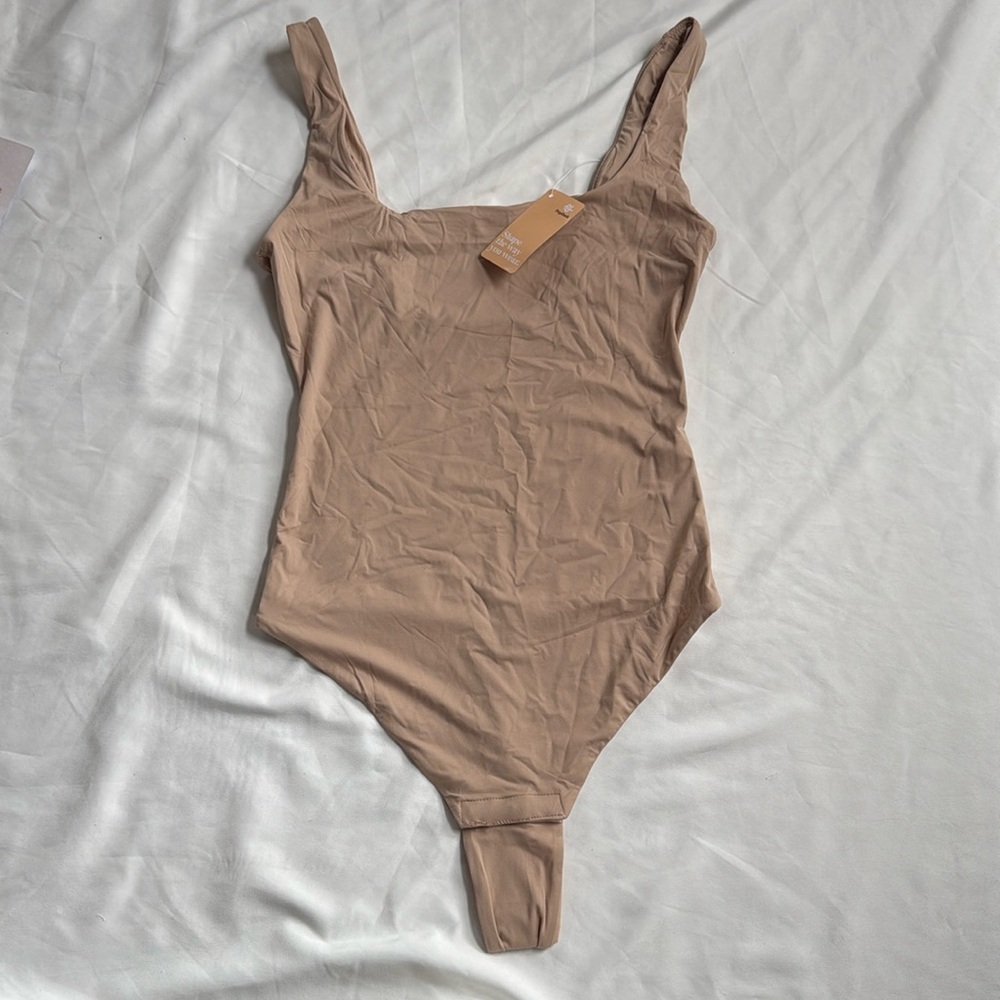 Tan Double Lined Tank Bodysuit